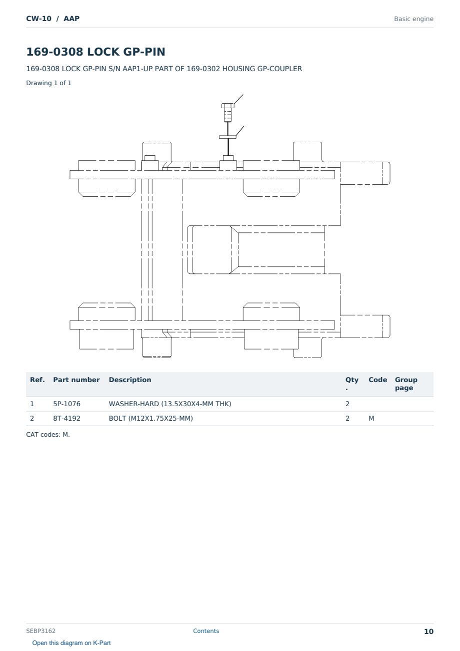 Caterpillar CW-10 S/N AAP Partsbook SEBP3162 (English) - sample page 10 of 10 Caterpillar CW-10 S/N AAP Partsbook SEBP3162 (English) - sample page 10 of 10
