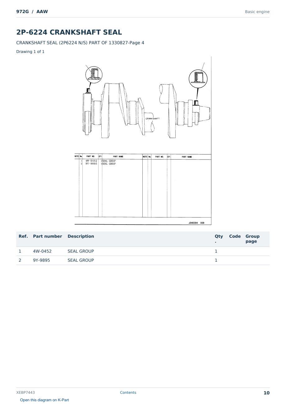 Caterpillar 972G S/N AAW Partsbook XEBP7443 (English) - sample page 10 of 10 Caterpillar 972G S/N AAW Partsbook XEBP7443 (English) - sample page 10 of 10