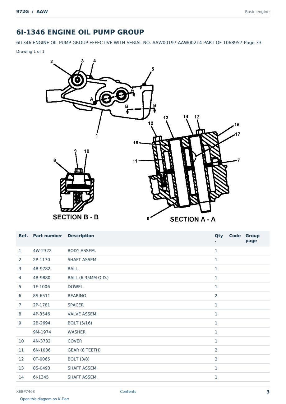 Caterpillar 972G S/N AAW Partsbook XEBP7468 (English) - sample page 3 of 10 Caterpillar 972G S/N AAW Partsbook XEBP7468 (English) - sample page 3 of 10