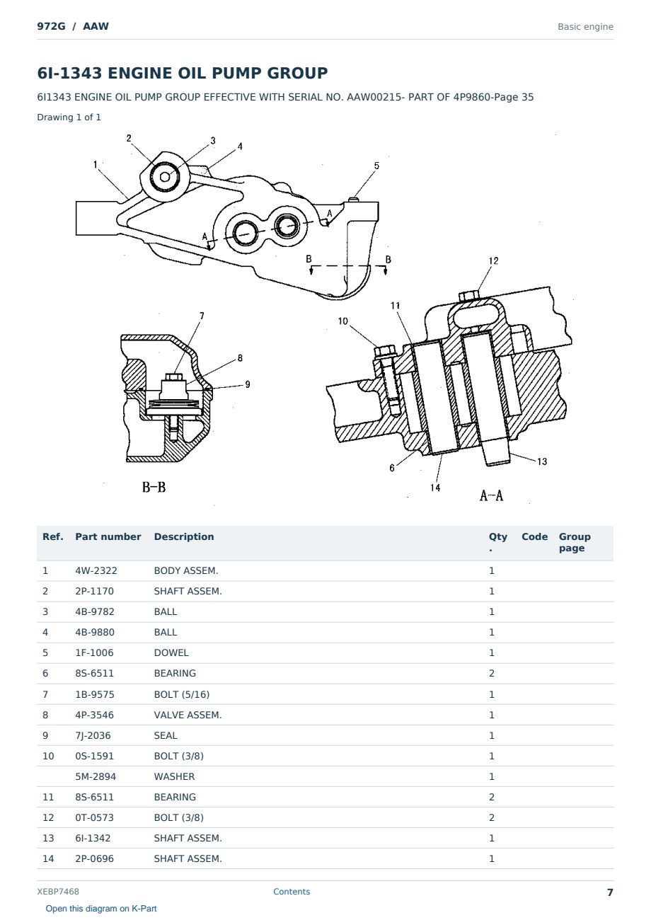 Caterpillar 972G S/N AAW Partsbook XEBP7468 (English) - sample page 7 of 10 Caterpillar 972G S/N AAW Partsbook XEBP7468 (English) - sample page 7 of 10