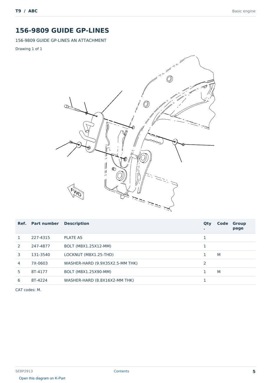 Caterpillar T9 S/N ABC Partsbook SEBP2913 (English) - sample page 5 of 10 Caterpillar T9 S/N ABC Partsbook SEBP2913 (English) - sample page 5 of 10