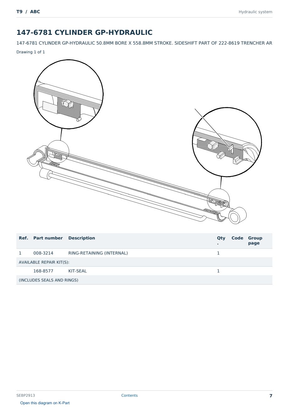 Caterpillar T9 S/N ABC Partsbook SEBP2913 (English) - sample page 7 of 10 Caterpillar T9 S/N ABC Partsbook SEBP2913 (English) - sample page 7 of 10