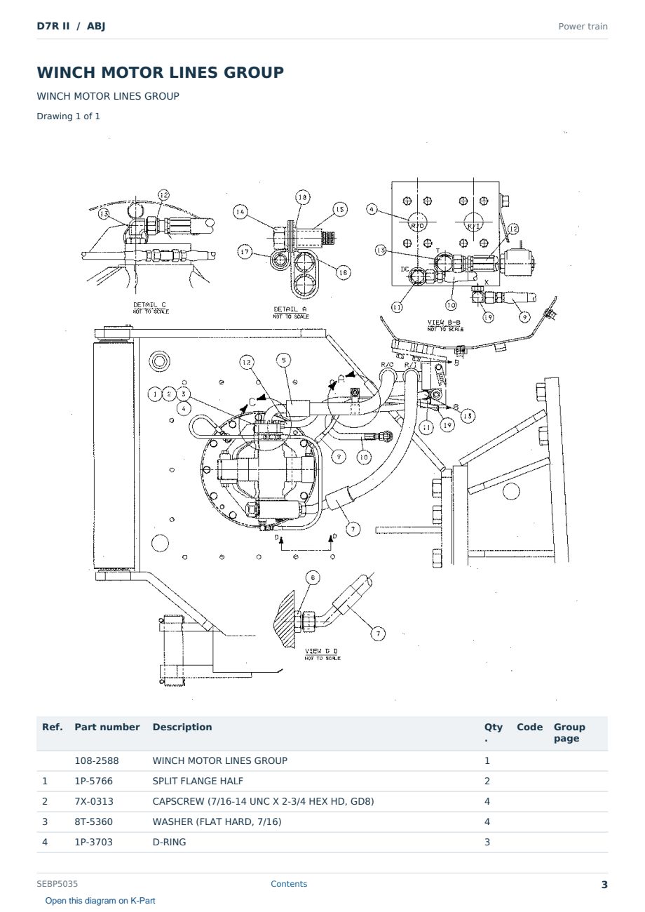 Caterpillar D7R II S/N ABJ Partsbook SEBP5035 (English) - sample page 3 of 10 Caterpillar D7R II S/N ABJ Partsbook SEBP5035 (English) - sample page 3 of 10
