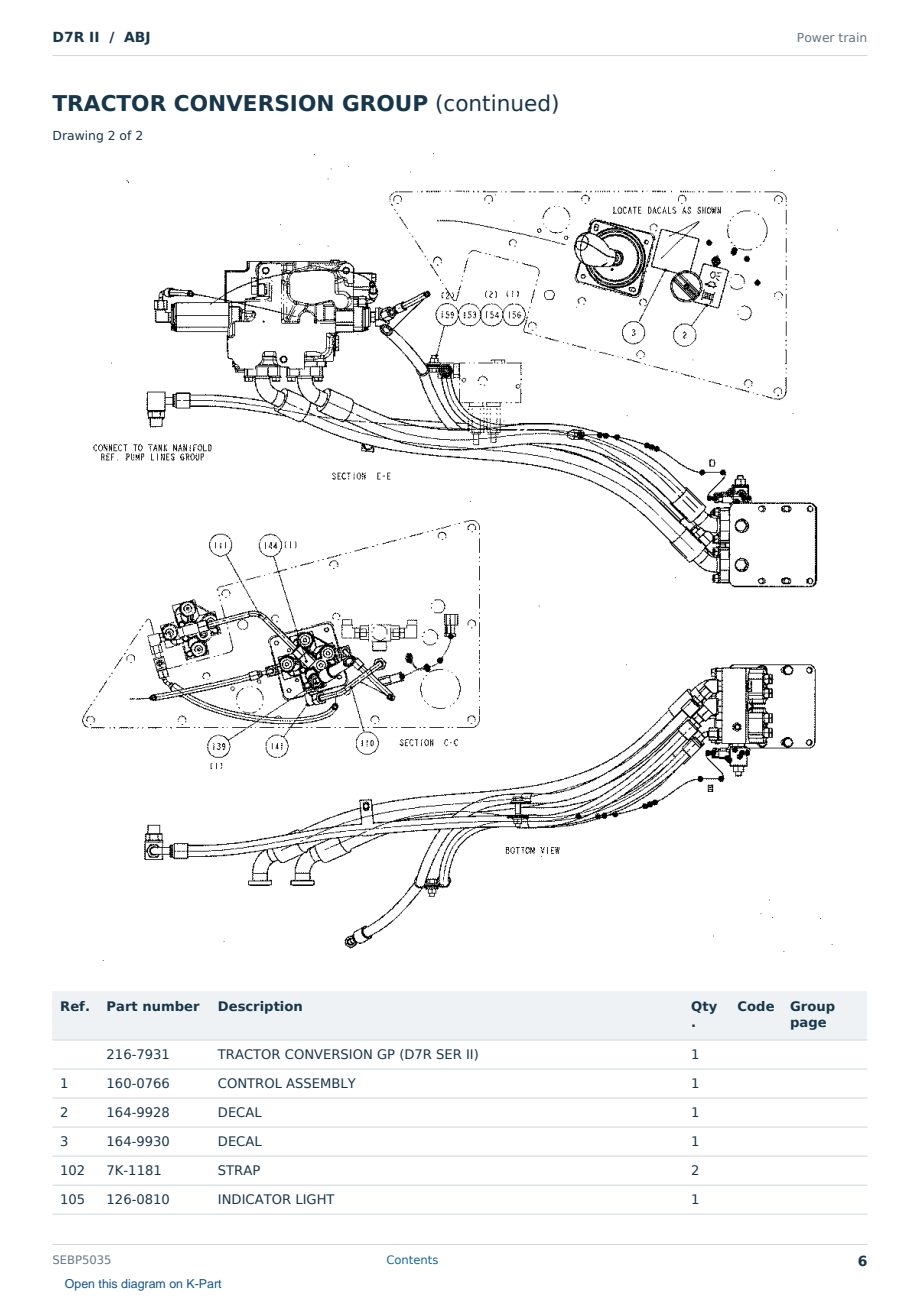 Caterpillar D7R II S/N ABJ Partsbook SEBP5035 (English) - sample page 6 of 10 Caterpillar D7R II S/N ABJ Partsbook SEBP5035 (English) - sample page 6 of 10