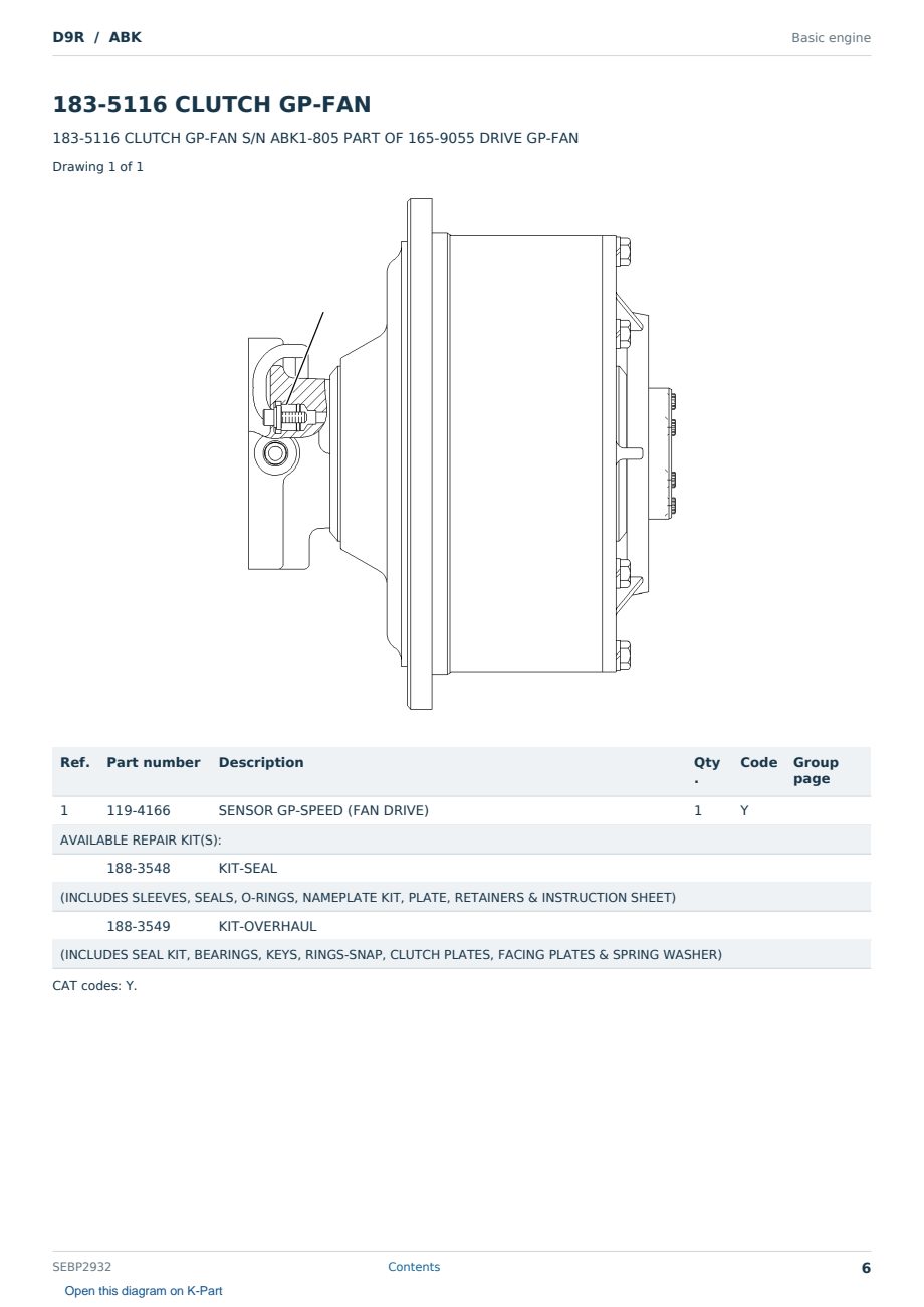 Caterpillar D9R S/N ABK Partsbook SEBP2932 (English) - sample page 6 of 10 Caterpillar D9R S/N ABK Partsbook SEBP2932 (English) - sample page 6 of 10