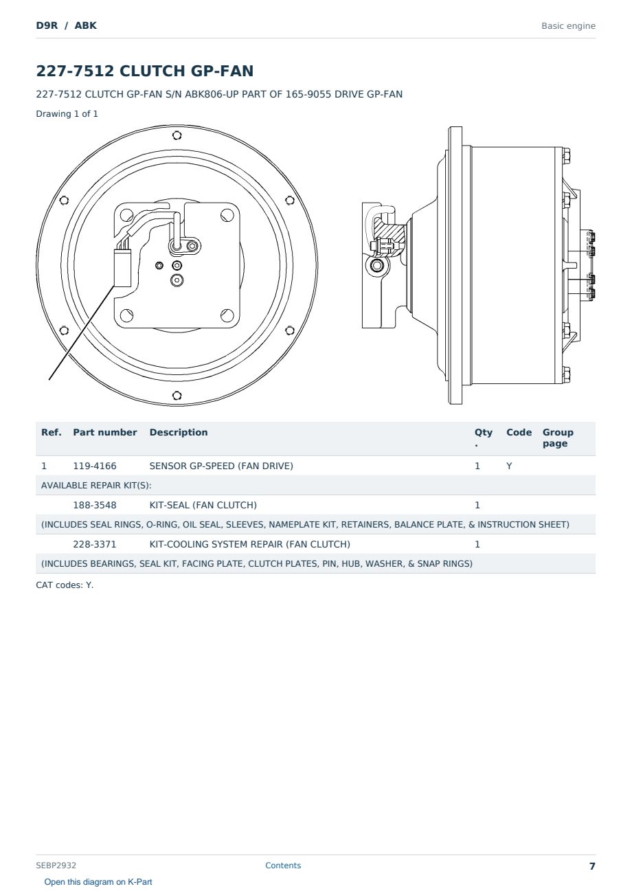 Caterpillar D9R S/N ABK Partsbook SEBP2932 (English) - sample page 7 of 10 Caterpillar D9R S/N ABK Partsbook SEBP2932 (English) - sample page 7 of 10