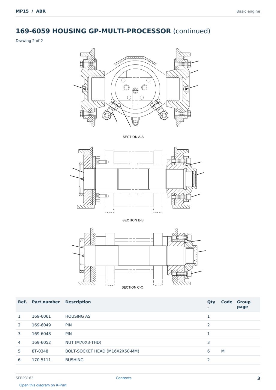 Caterpillar MP15 S/N ABR Partsbook SEBP3163 (English) - sample page 3 of 10 Caterpillar MP15 S/N ABR Partsbook SEBP3163 (English) - sample page 3 of 10