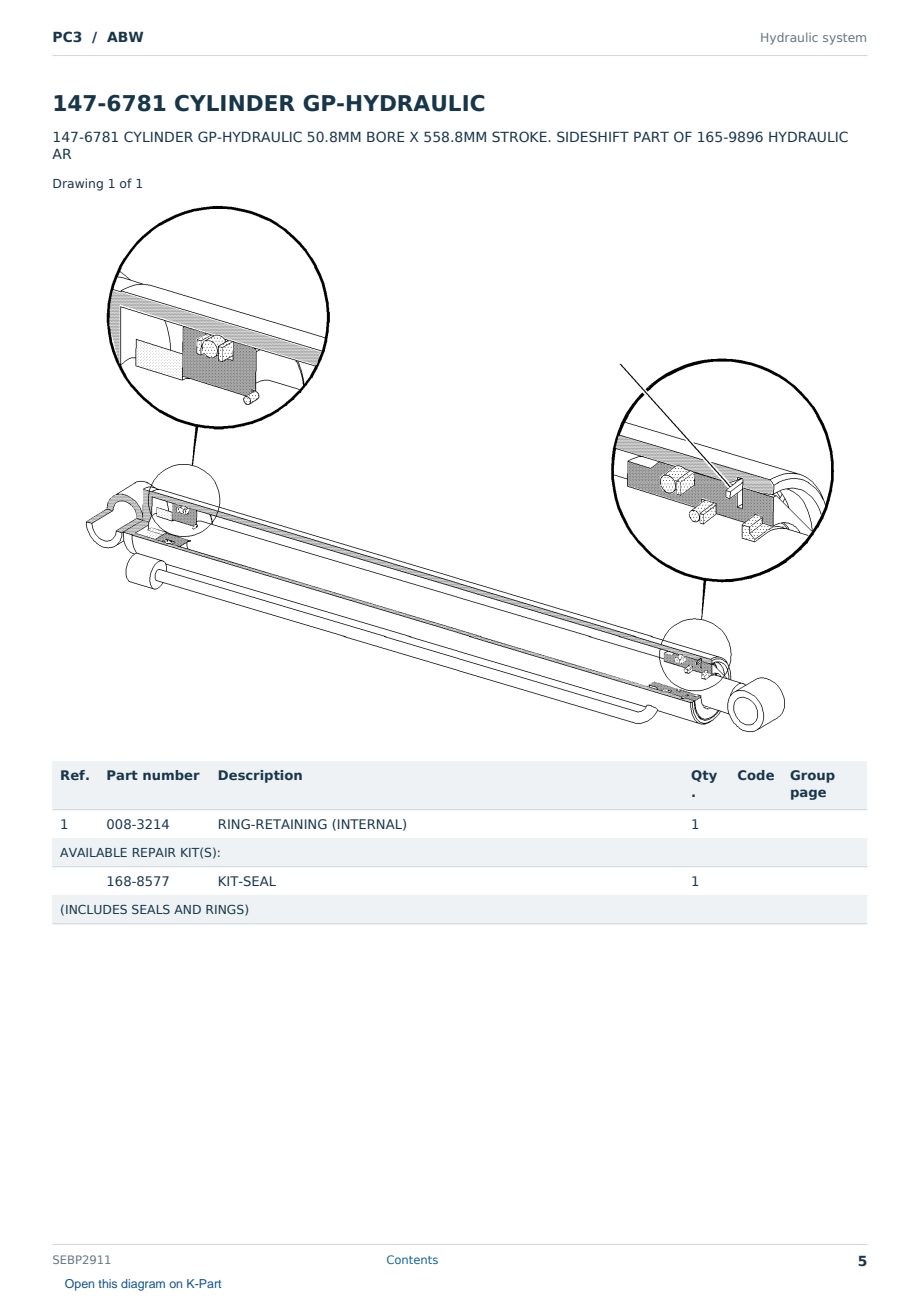 Caterpillar PC3 S/N ABW Partsbook SEBP2911 (English) - sample page 5 of 10 Caterpillar PC3 S/N ABW Partsbook SEBP2911 (English) - sample page 5 of 10