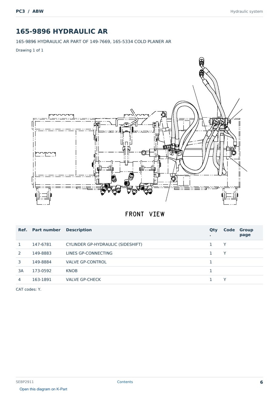 Caterpillar PC3 S/N ABW Partsbook SEBP2911 (English) - sample page 6 of 10 Caterpillar PC3 S/N ABW Partsbook SEBP2911 (English) - sample page 6 of 10