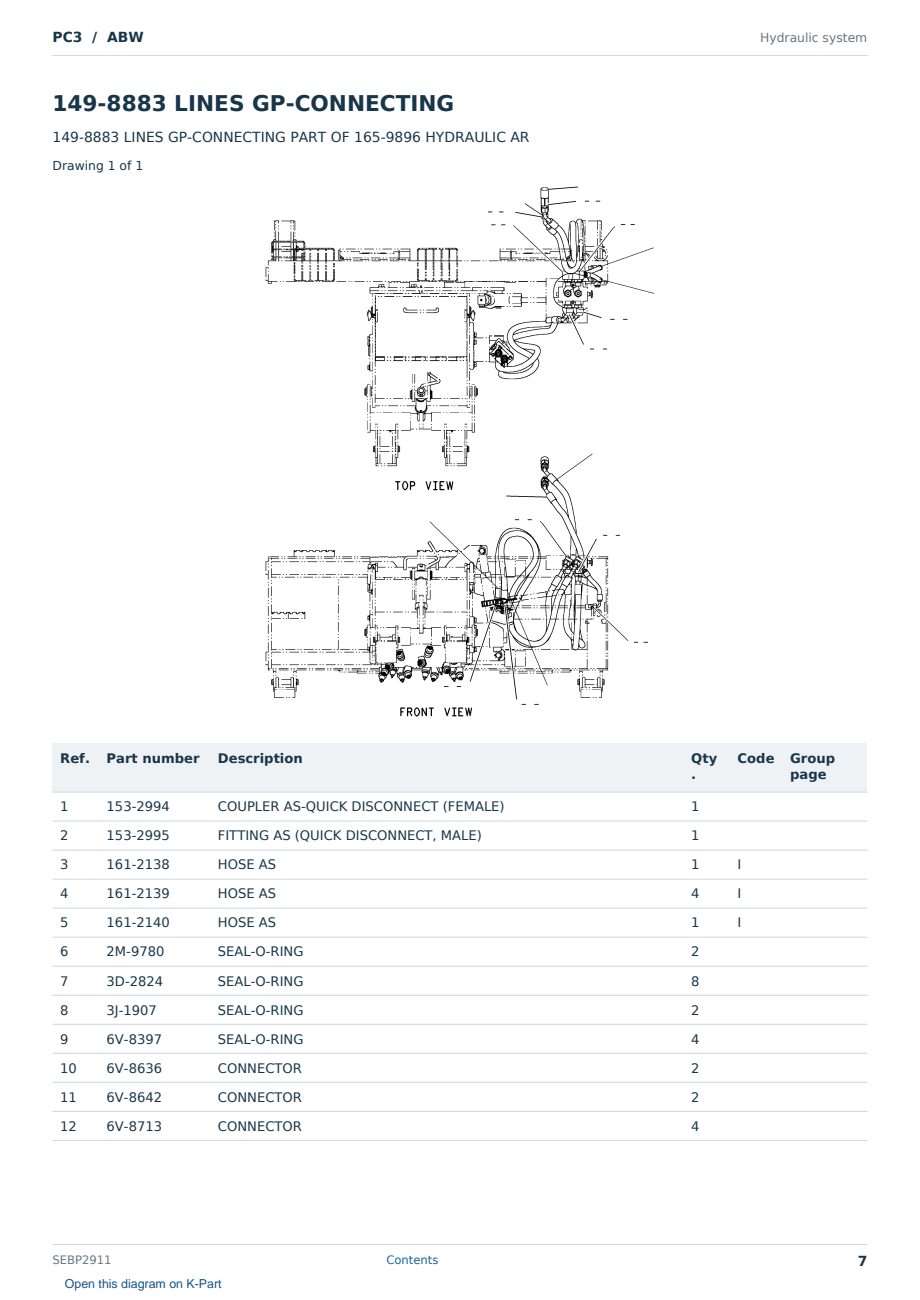 Caterpillar PC3 S/N ABW Partsbook SEBP2911 (English) - sample page 7 of 10 Caterpillar PC3 S/N ABW Partsbook SEBP2911 (English) - sample page 7 of 10