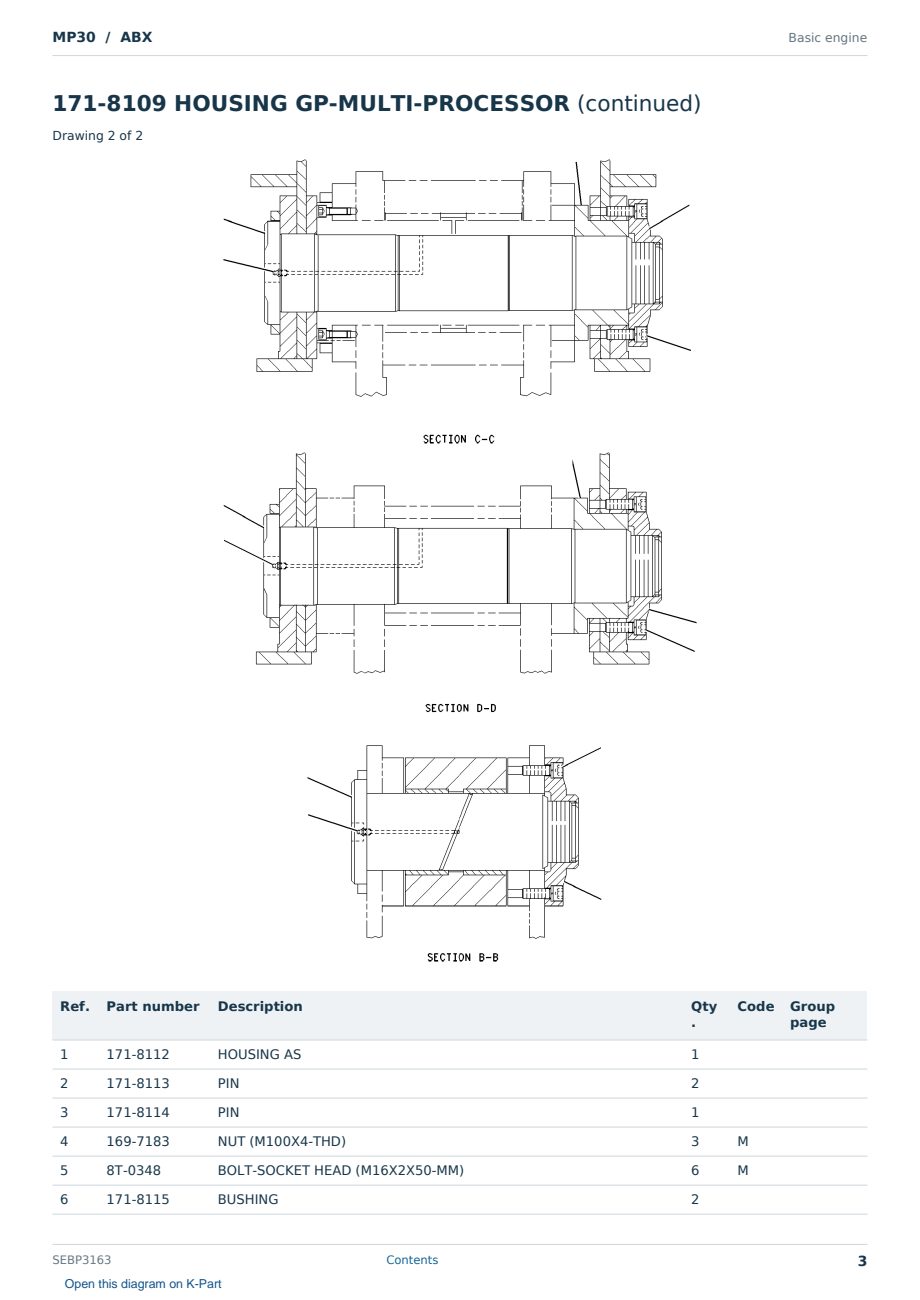 Caterpillar MP30 S/N ABX Partsbook SEBP3163 (English) - sample page 3 of 10 Caterpillar MP30 S/N ABX Partsbook SEBP3163 (English) - sample page 3 of 10