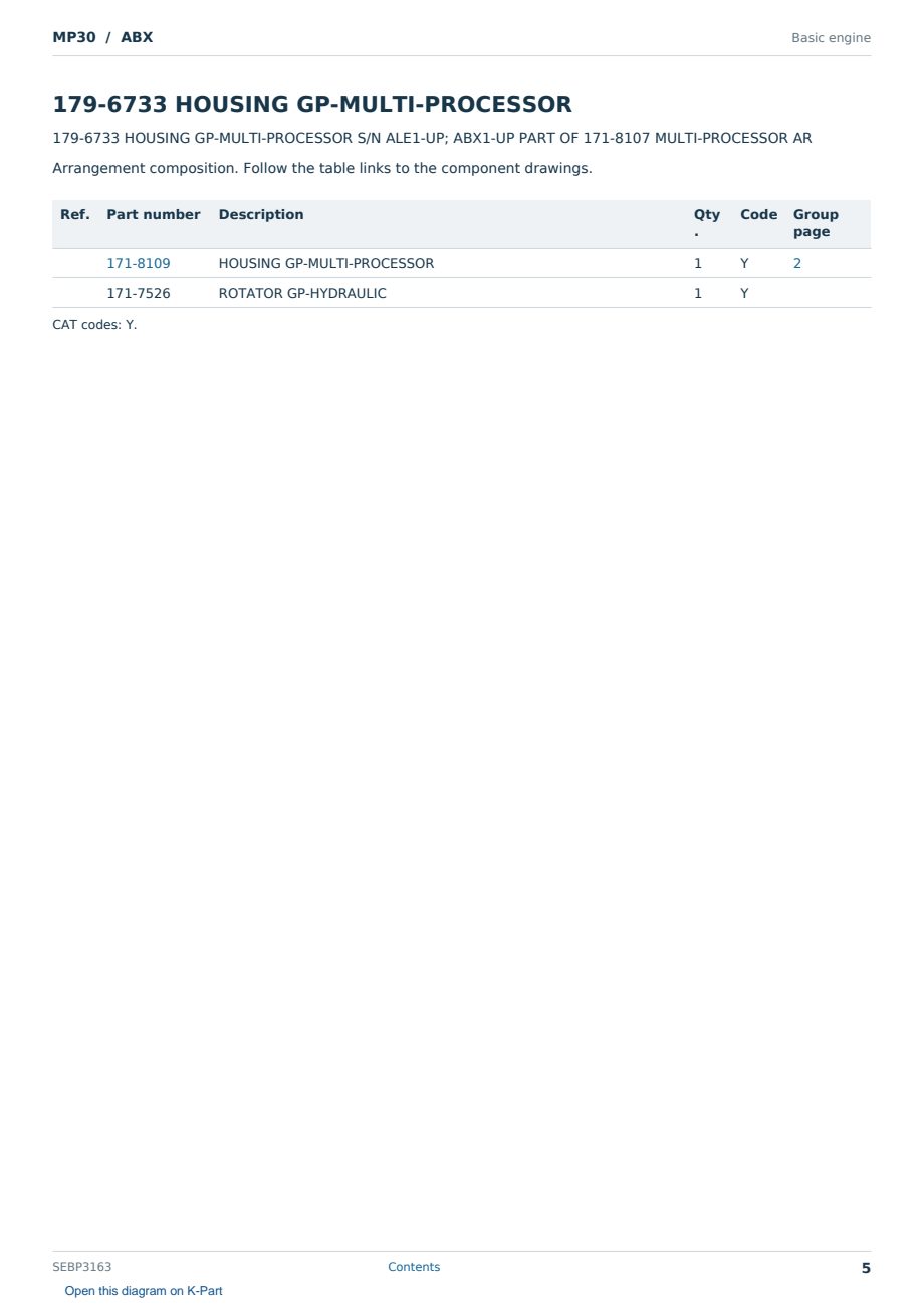 Caterpillar MP30 S/N ABX Partsbook SEBP3163 (English) - sample page 5 of 10 Caterpillar MP30 S/N ABX Partsbook SEBP3163 (English) - sample page 5 of 10