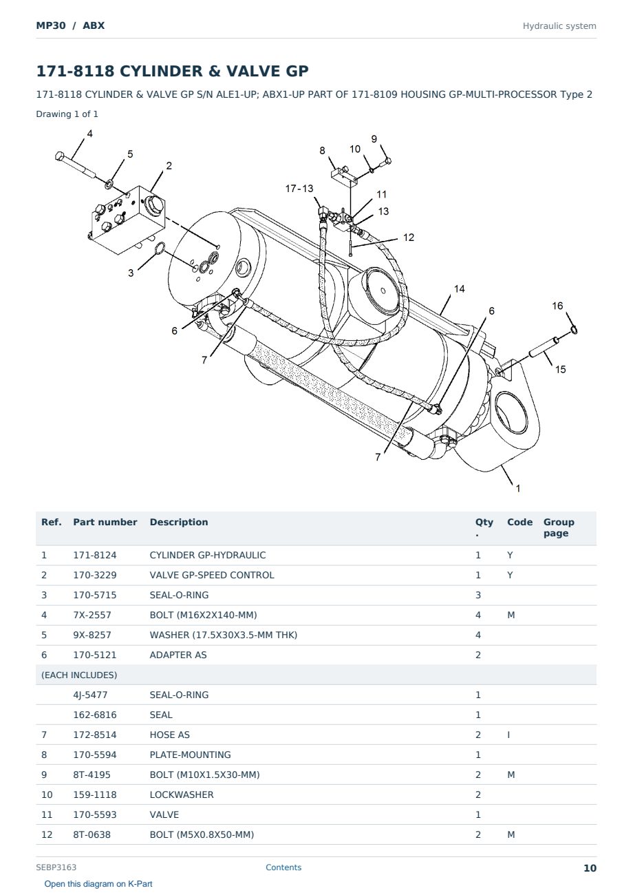 Caterpillar MP30 S/N ABX Partsbook SEBP3163 (English) - sample page 10 of 10 Caterpillar MP30 S/N ABX Partsbook SEBP3163 (English) - sample page 10 of 10