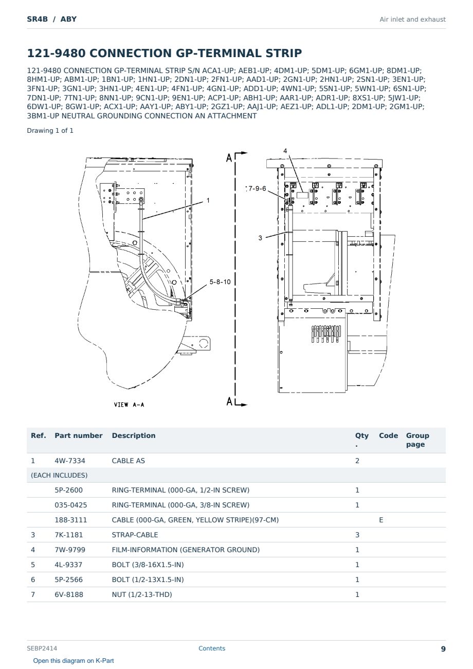Caterpillar SR4B S/N ABY Partsbook SEBP2414 (English) - sample page 9 of 10 Caterpillar SR4B S/N ABY Partsbook SEBP2414 (English) - sample page 9 of 10