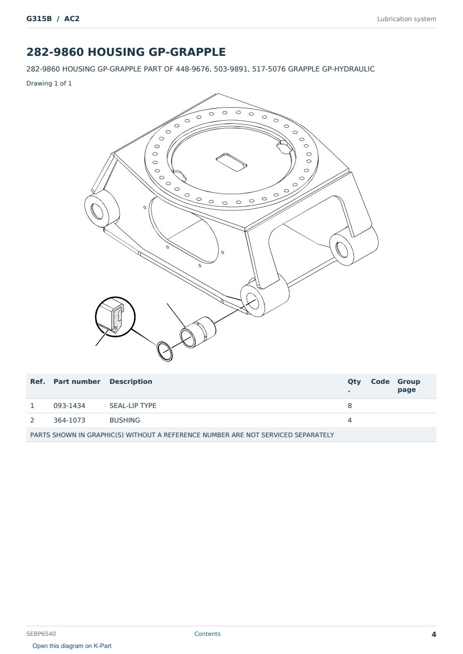 Caterpillar G315B S/N AC2 Partsbook SEBP6540 (English) - sample page 4 of 10 Caterpillar G315B S/N AC2 Partsbook SEBP6540 (English) - sample page 4 of 10