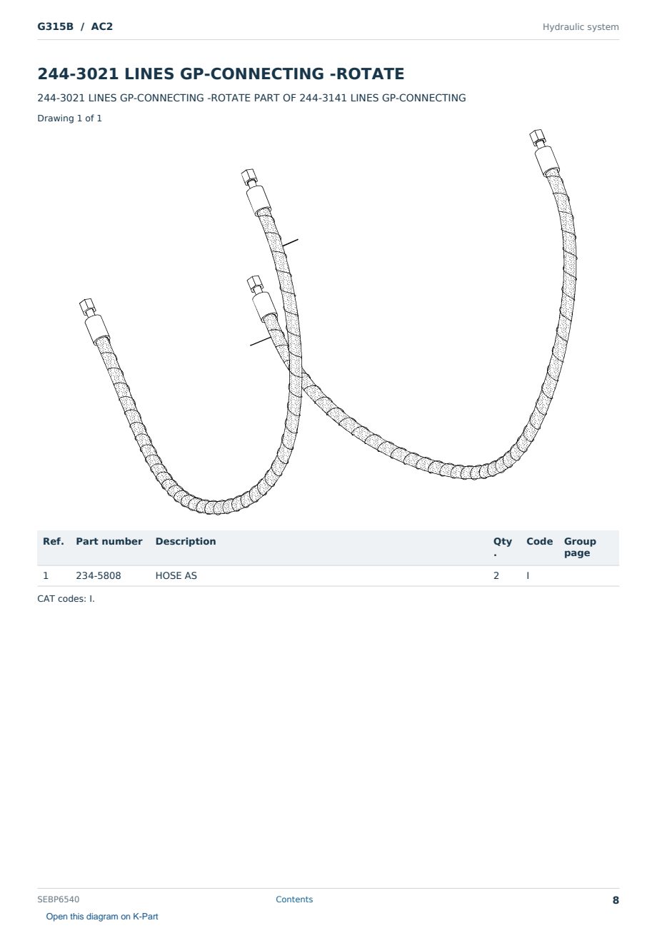 Caterpillar G315B S/N AC2 Partsbook SEBP6540 (English) - sample page 8 of 10 Caterpillar G315B S/N AC2 Partsbook SEBP6540 (English) - sample page 8 of 10