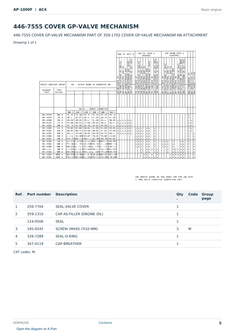 Caterpillar AP-1000F S/N AC4 Partsbook KEBP6209 (English) - sample page 5 of 10 Caterpillar AP-1000F S/N AC4 Partsbook KEBP6209 (English) - sample page 5 of 10