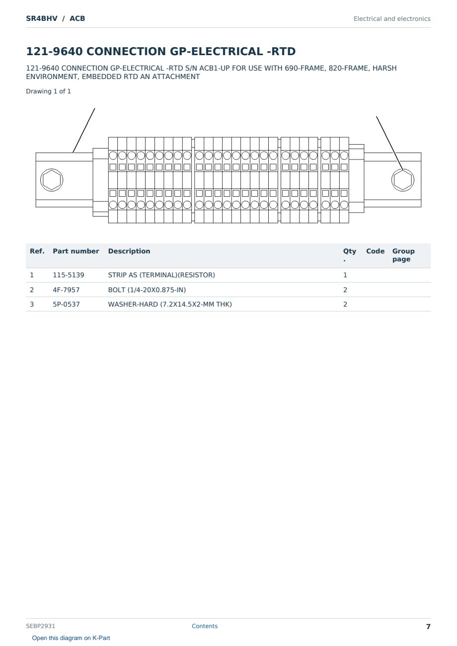 Caterpillar SR4BHV S/N ACB Partsbook SEBP2931 (English) - sample page 7 of 10 Caterpillar SR4BHV S/N ACB Partsbook SEBP2931 (English) - sample page 7 of 10
