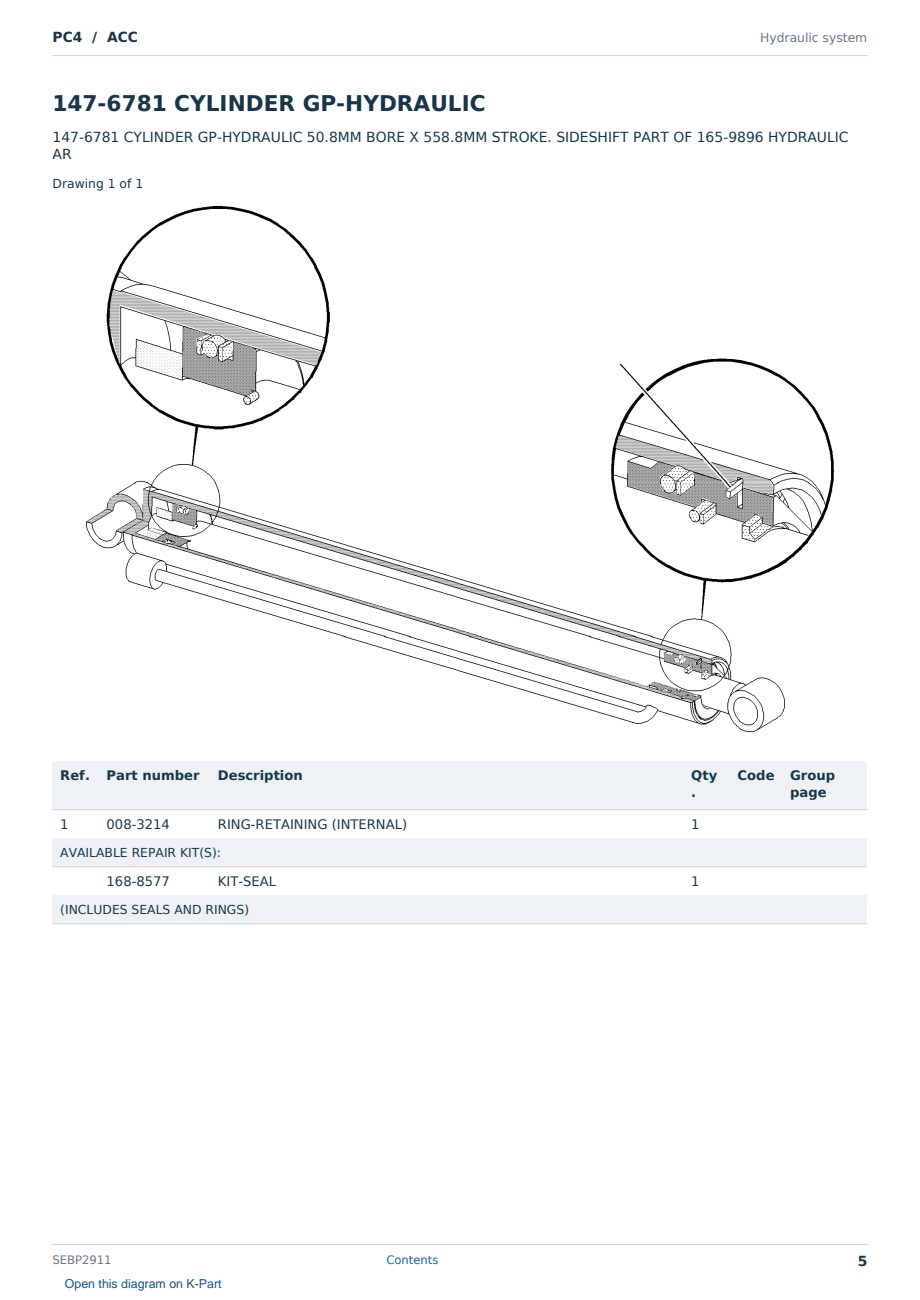 Caterpillar PC4 S/N ACC Partsbook SEBP2911 (English) - sample page 5 of 10 Caterpillar PC4 S/N ACC Partsbook SEBP2911 (English) - sample page 5 of 10