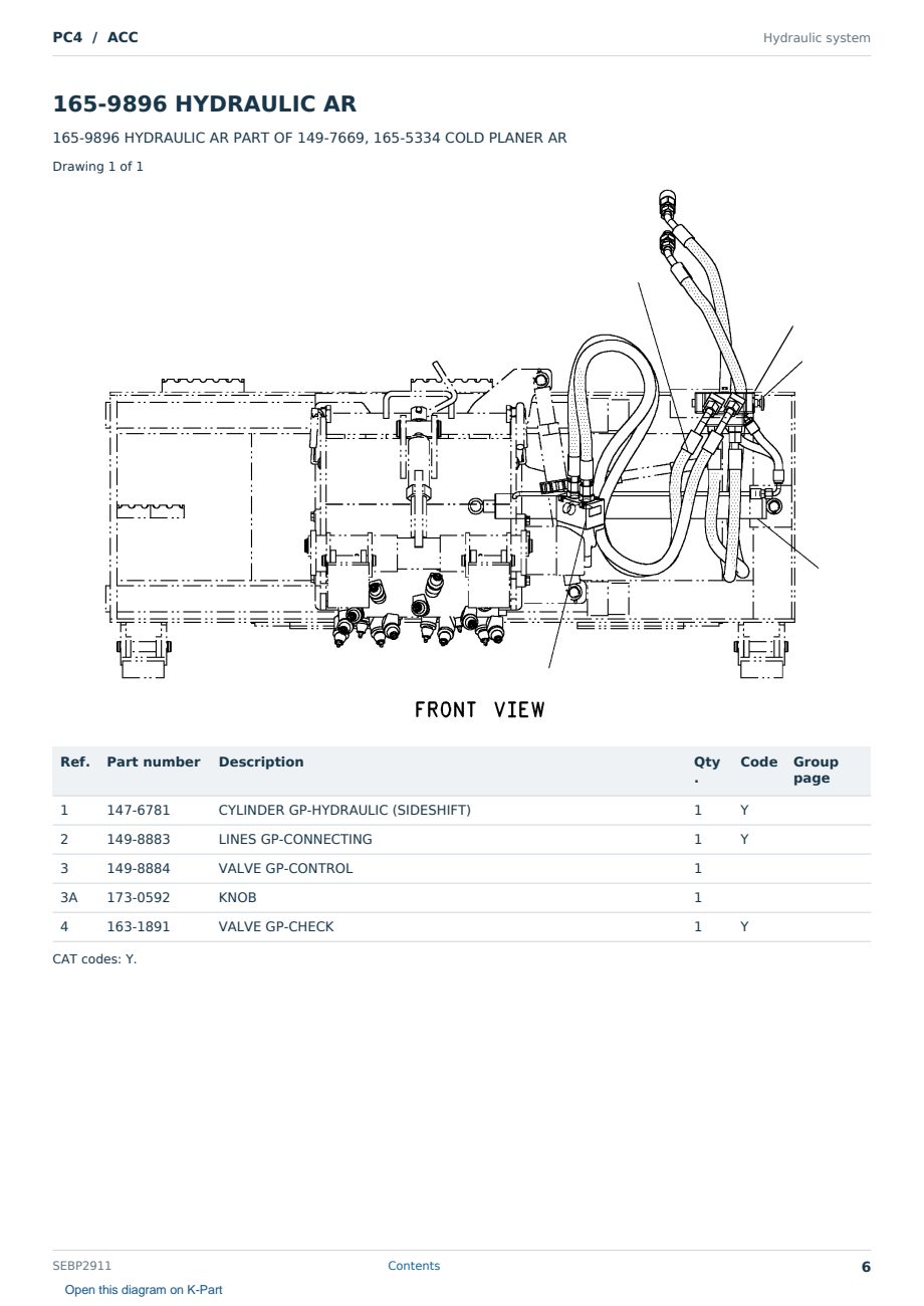 Caterpillar PC4 S/N ACC Partsbook SEBP2911 (English) - sample page 6 of 10 Caterpillar PC4 S/N ACC Partsbook SEBP2911 (English) - sample page 6 of 10