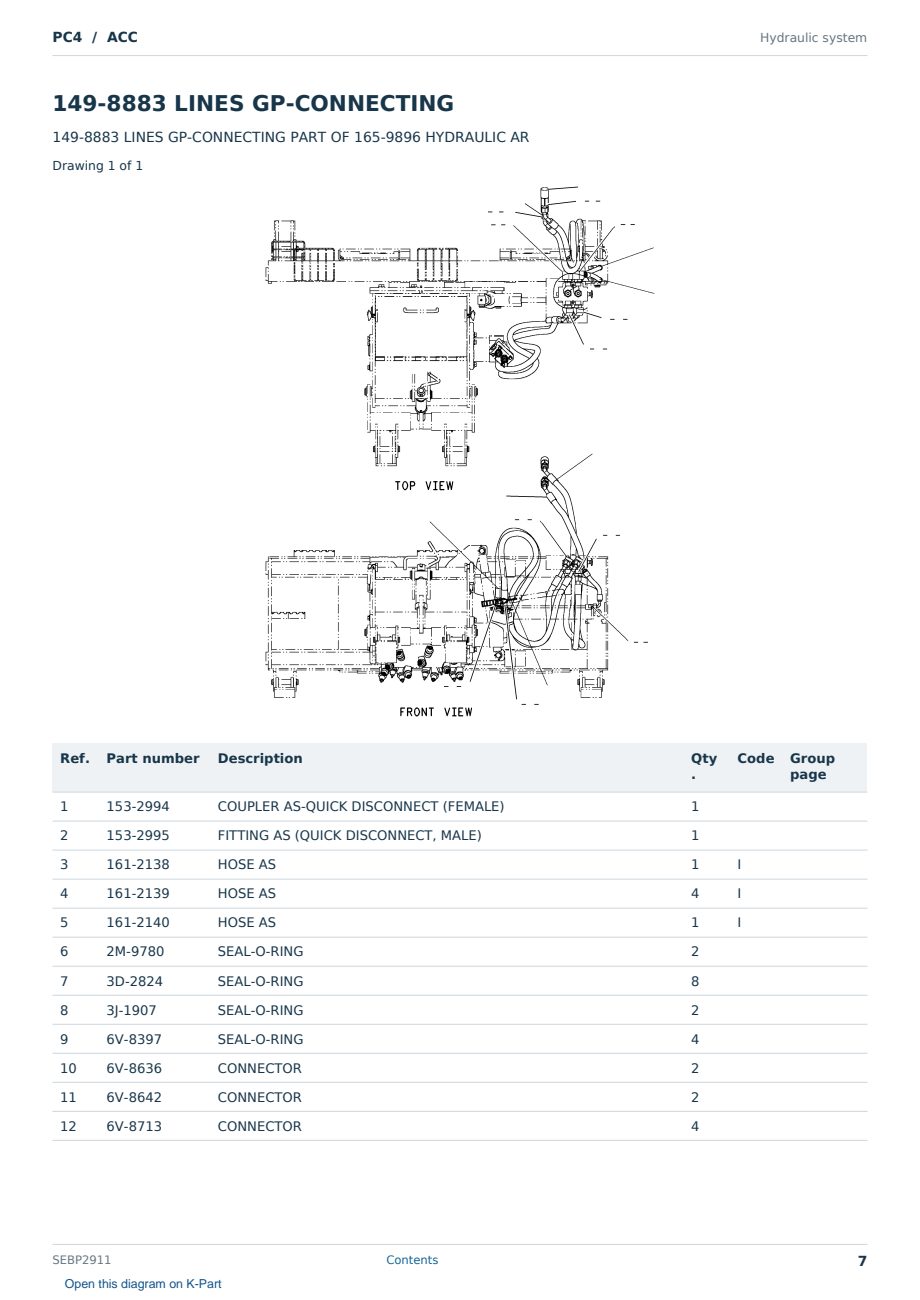 Caterpillar PC4 S/N ACC Partsbook SEBP2911 (English) - sample page 7 of 10 Caterpillar PC4 S/N ACC Partsbook SEBP2911 (English) - sample page 7 of 10