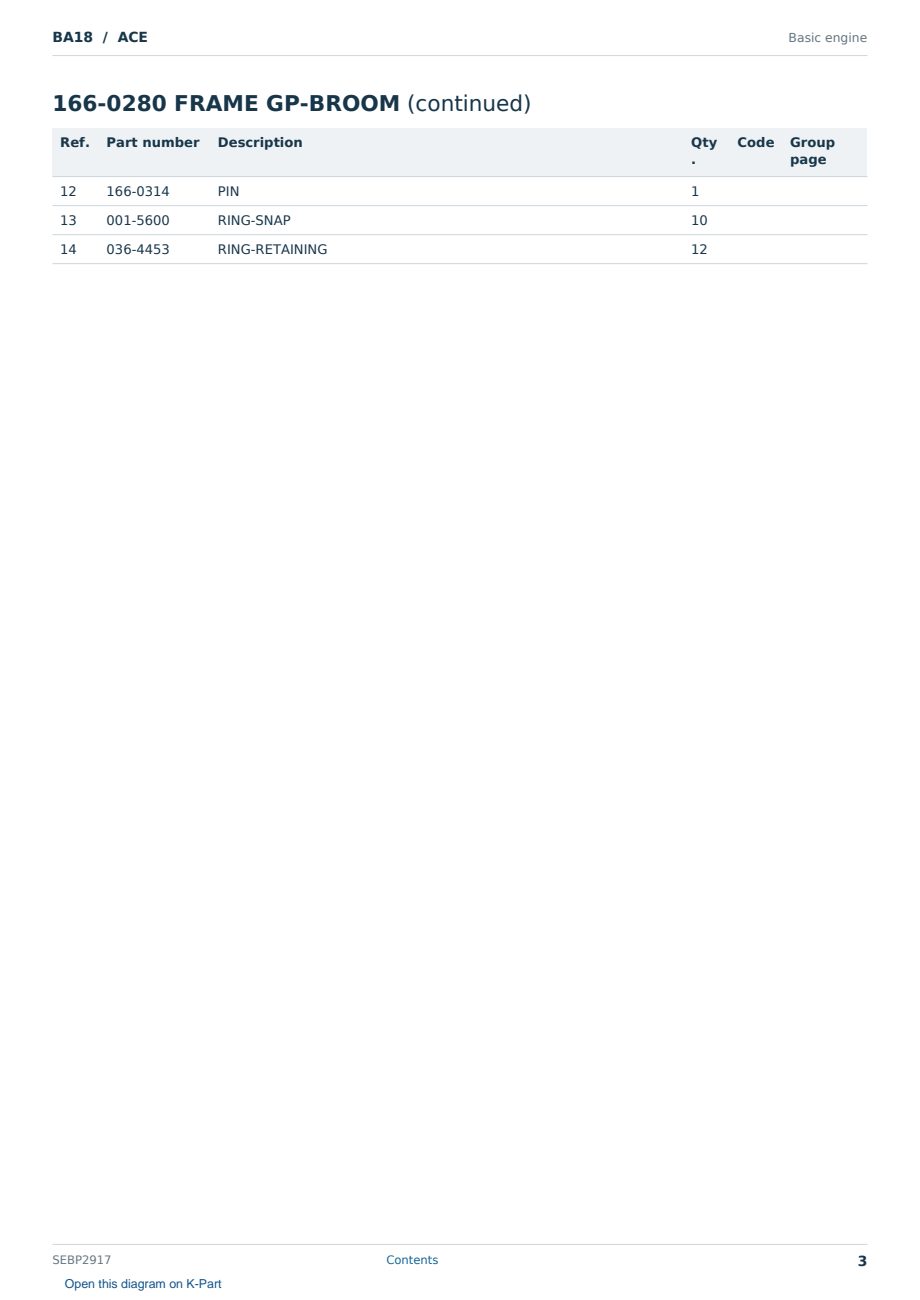Caterpillar BA18 S/N ACE Partsbook SEBP2917 (English) - sample page 3 of 10 Caterpillar BA18 S/N ACE Partsbook SEBP2917 (English) - sample page 3 of 10