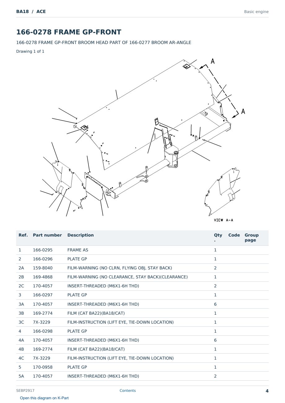 Caterpillar BA18 S/N ACE Partsbook SEBP2917 (English) - sample page 4 of 10 Caterpillar BA18 S/N ACE Partsbook SEBP2917 (English) - sample page 4 of 10