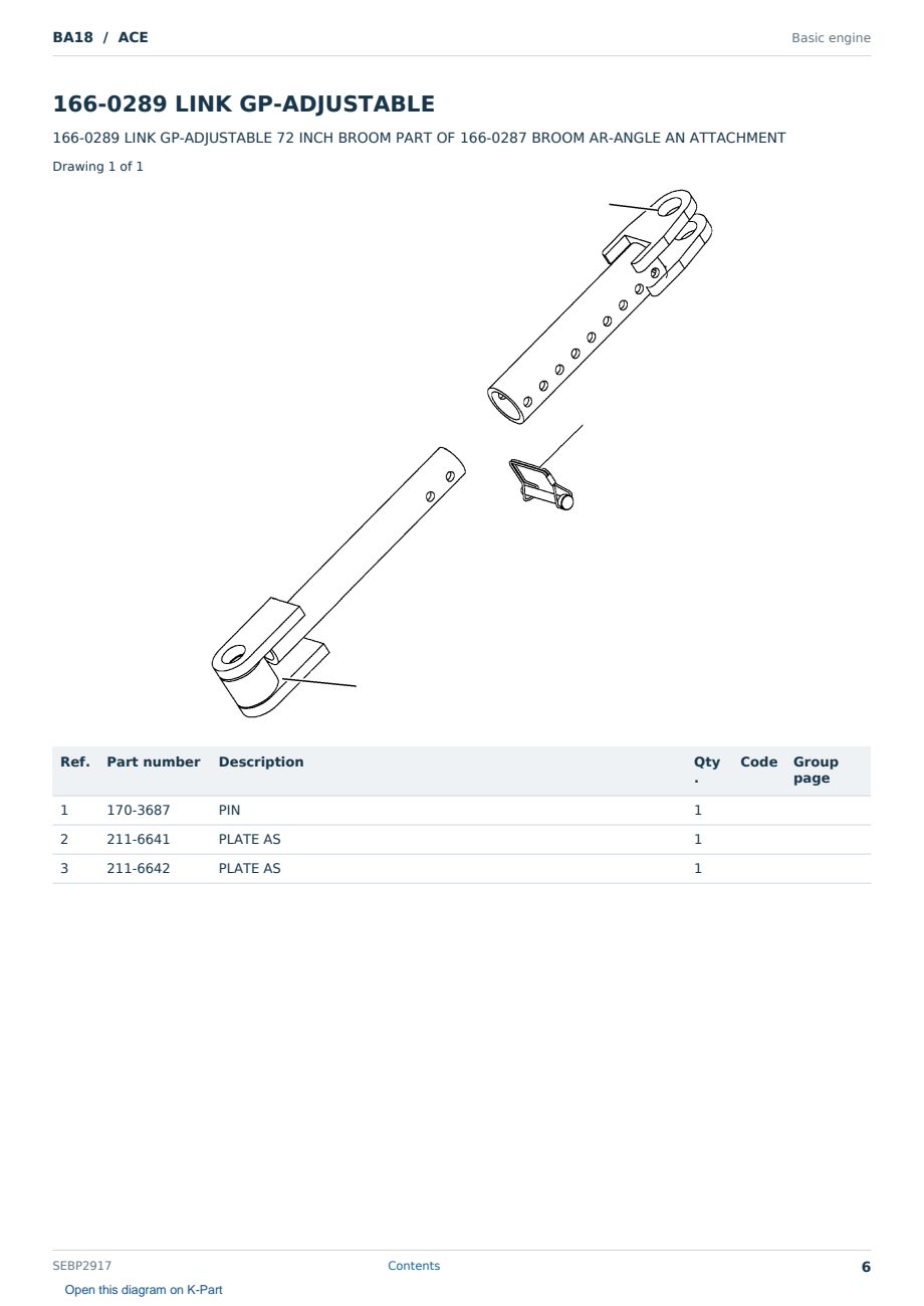 Caterpillar BA18 S/N ACE Partsbook SEBP2917 (English) - sample page 6 of 10 Caterpillar BA18 S/N ACE Partsbook SEBP2917 (English) - sample page 6 of 10