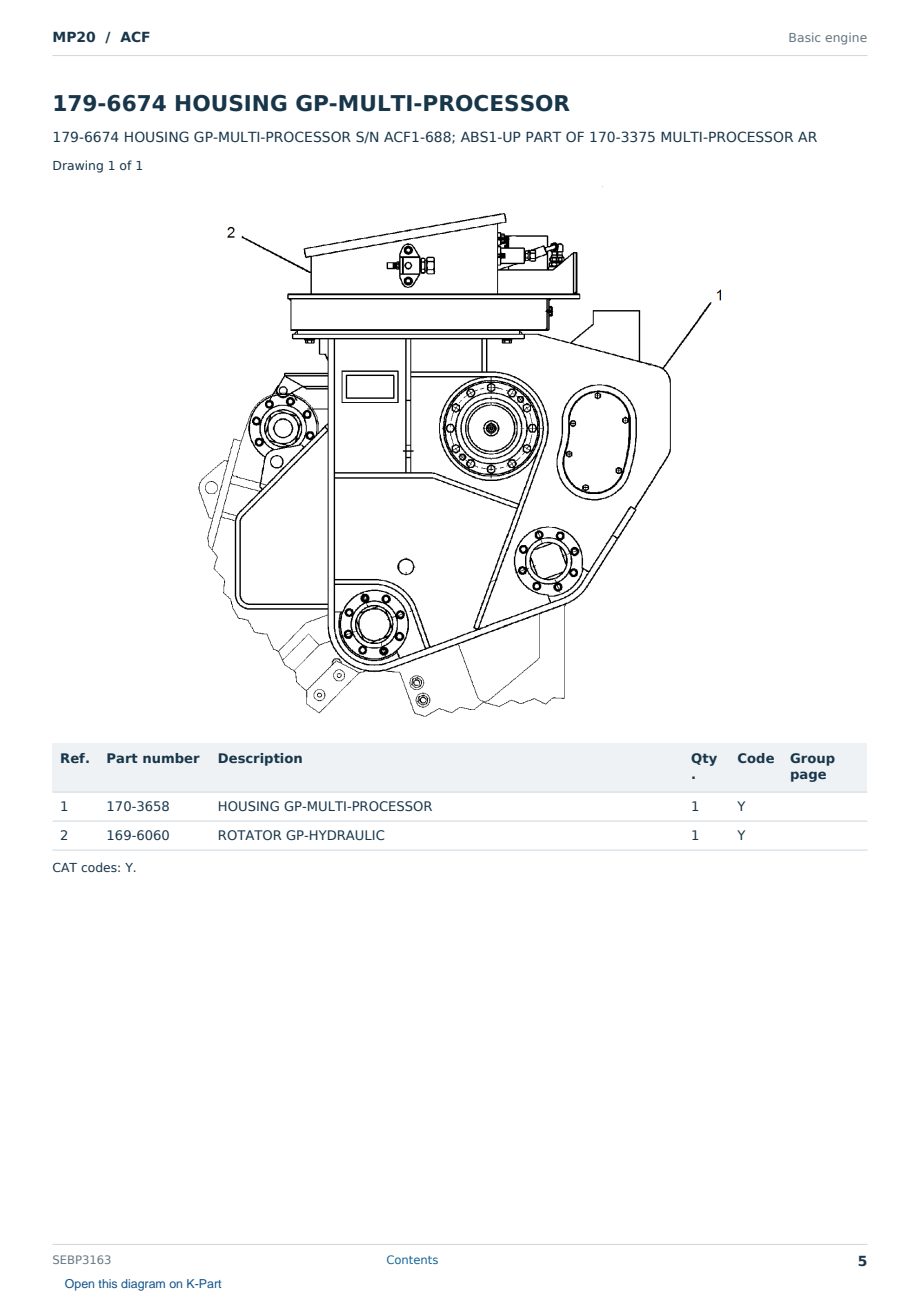 Caterpillar MP20 S/N ACF Partsbook SEBP3163 (English) - sample page 5 of 10 Caterpillar MP20 S/N ACF Partsbook SEBP3163 (English) - sample page 5 of 10