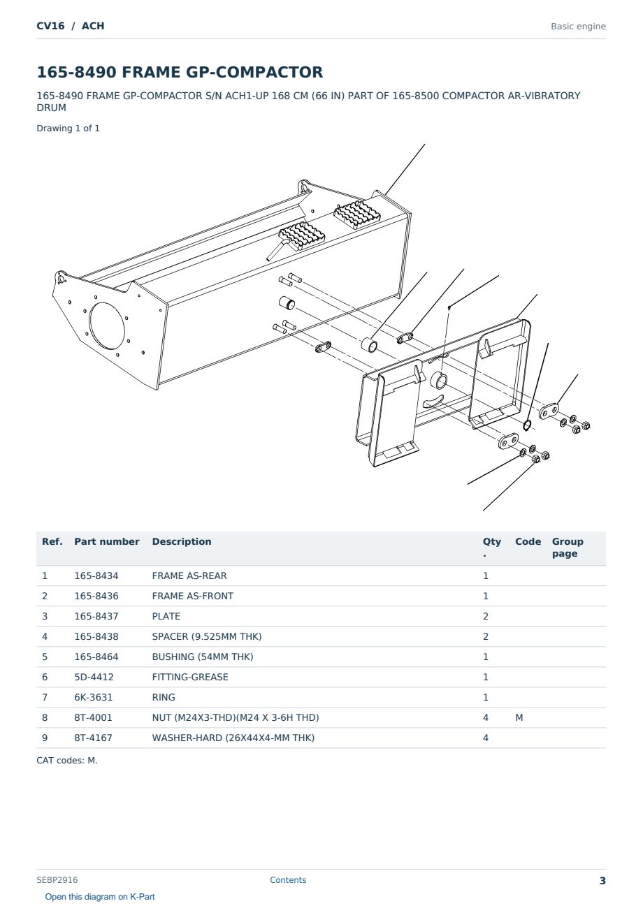 Caterpillar CV16 S/N ACH Partsbook SEBP2916 (English) - sample page 3 of 10 Caterpillar CV16 S/N ACH Partsbook SEBP2916 (English) - sample page 3 of 10