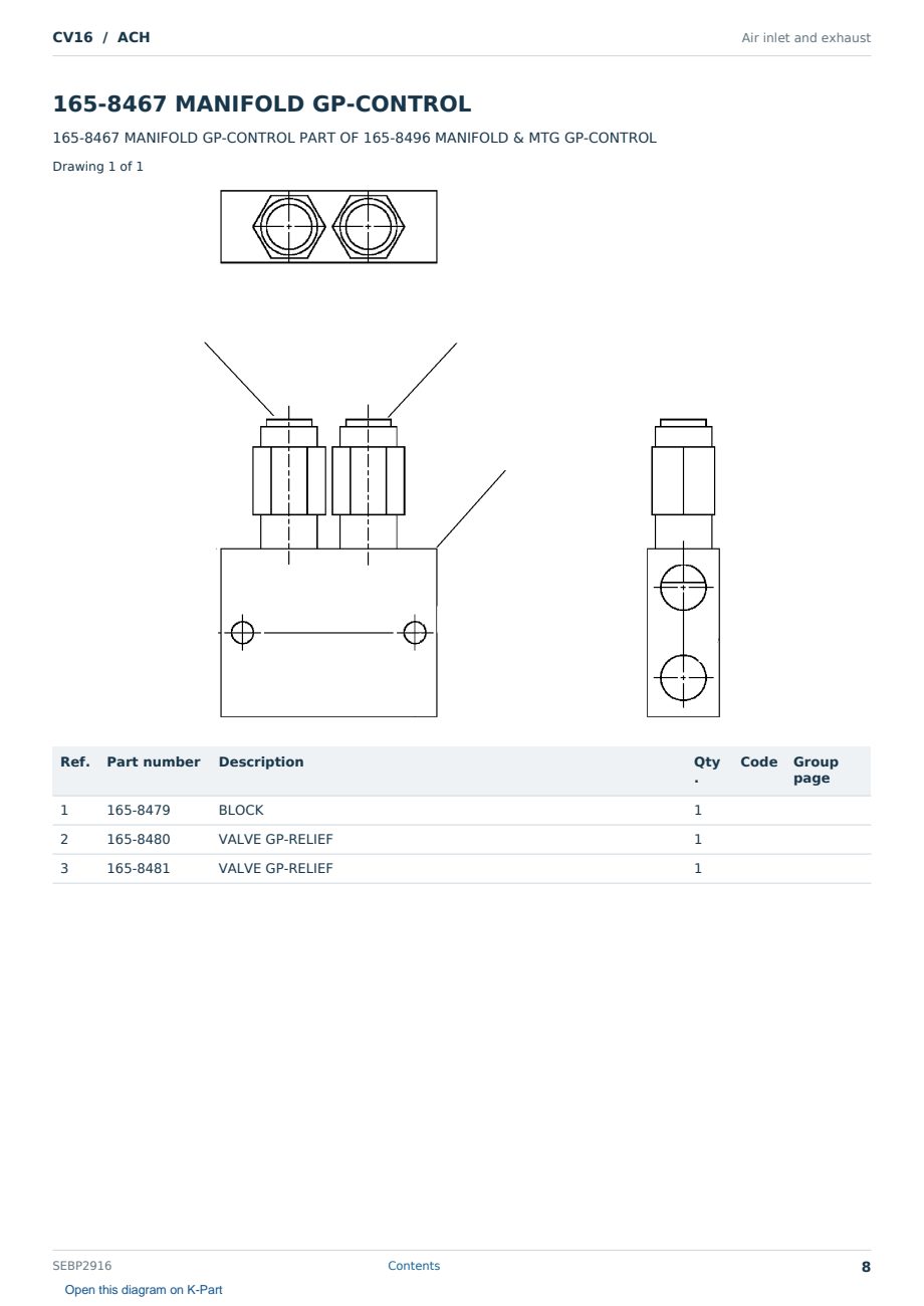 Caterpillar CV16 S/N ACH Partsbook SEBP2916 (English) - sample page 8 of 10 Caterpillar CV16 S/N ACH Partsbook SEBP2916 (English) - sample page 8 of 10