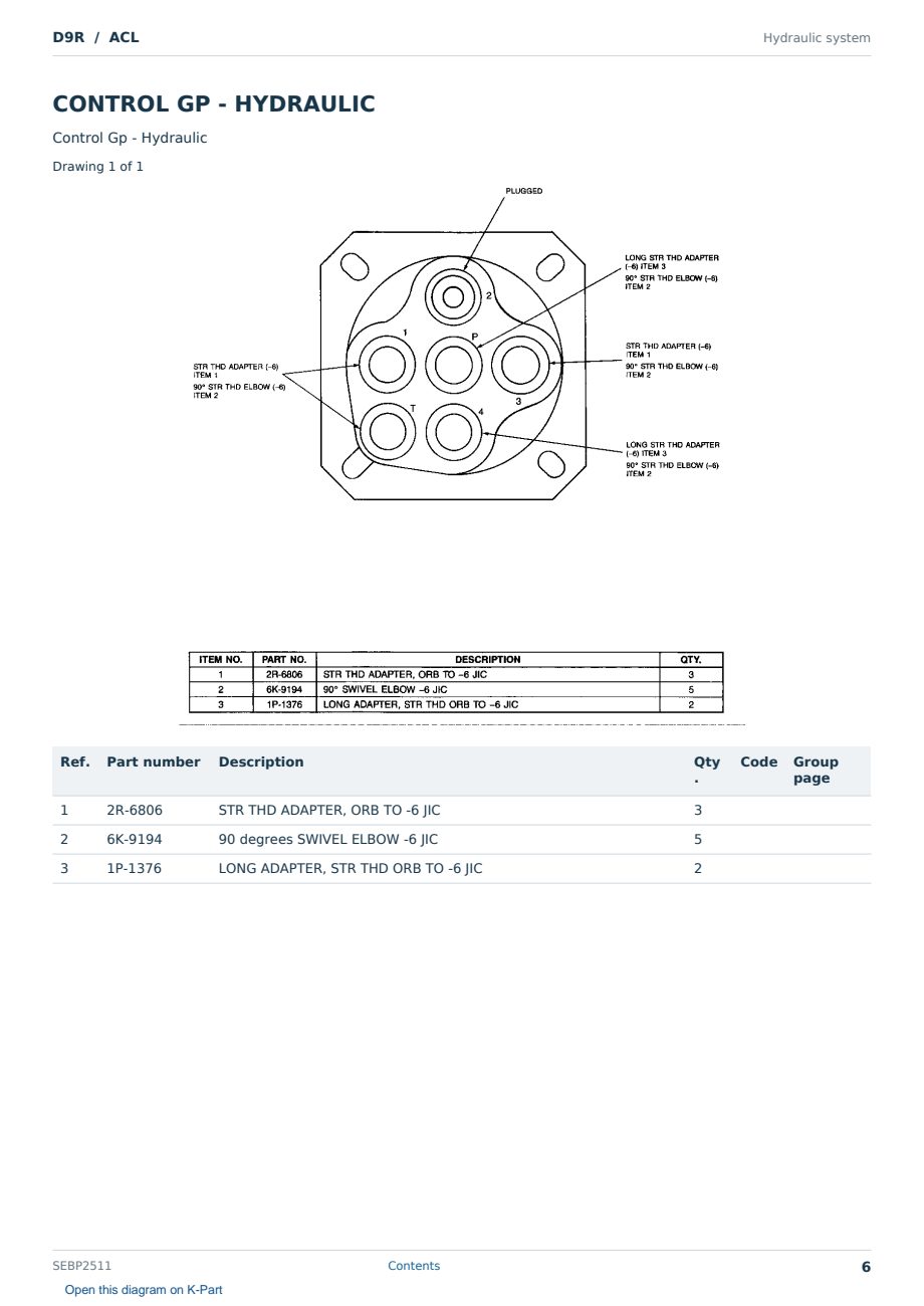 Caterpillar D9R S/N ACL Partsbook SEBP2511 (English) - sample page 6 of 10 Caterpillar D9R S/N ACL Partsbook SEBP2511 (English) - sample page 6 of 10