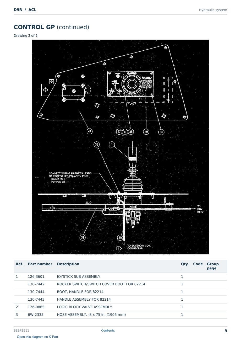 Caterpillar D9R S/N ACL Partsbook SEBP2511 (English) - sample page 9 of 10 Caterpillar D9R S/N ACL Partsbook SEBP2511 (English) - sample page 9 of 10