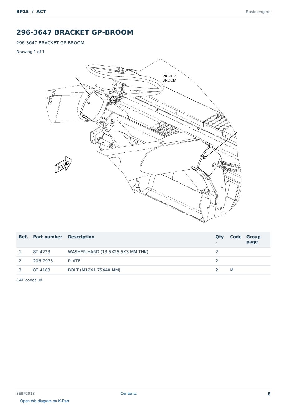 Caterpillar BP15 S/N ACT Partsbook SEBP2918 (English) - sample page 8 of 10 Caterpillar BP15 S/N ACT Partsbook SEBP2918 (English) - sample page 8 of 10