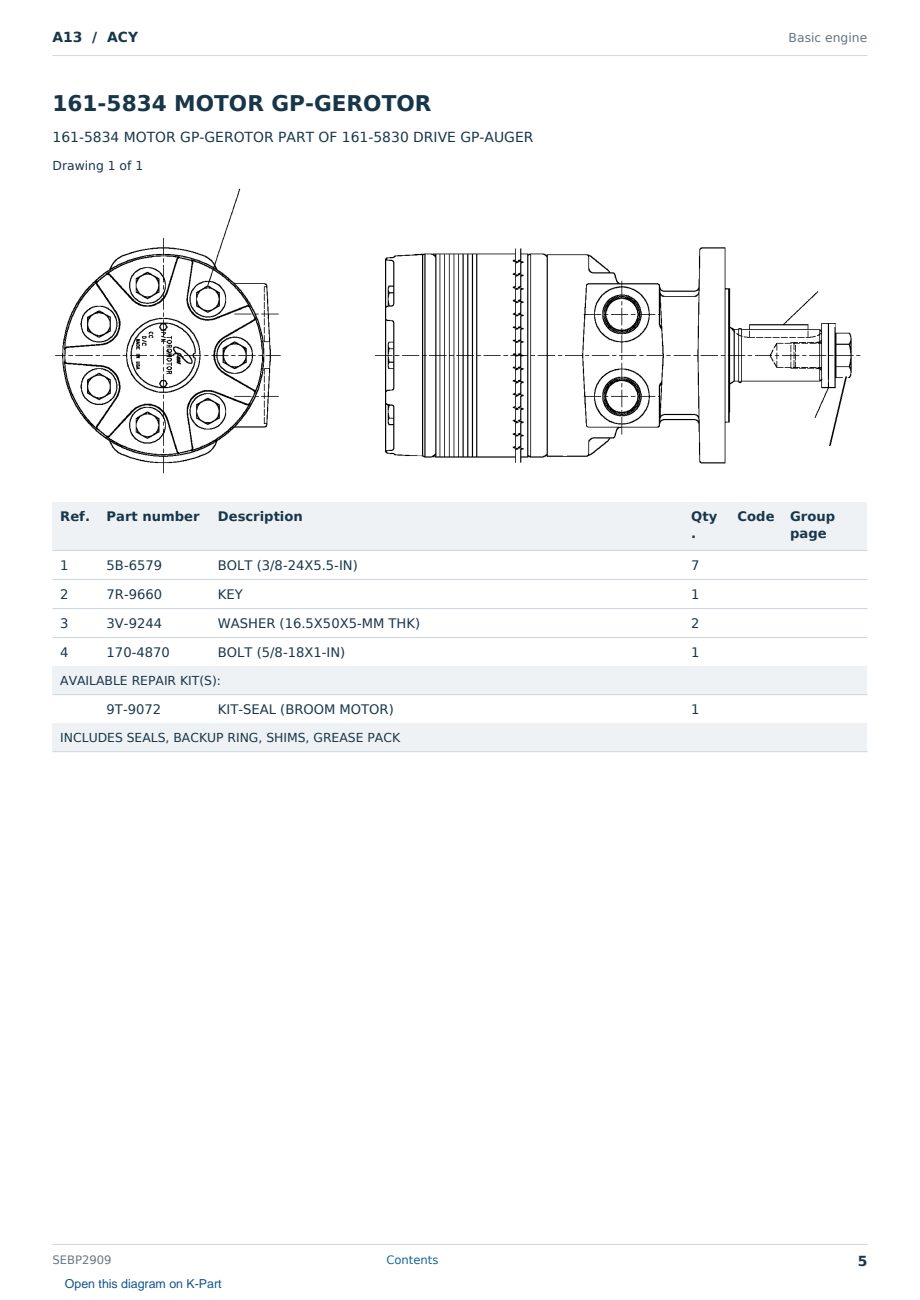 Caterpillar A13 S/N ACY Partsbook SEBP2909 (English) - sample page 5 of 10 Caterpillar A13 S/N ACY Partsbook SEBP2909 (English) - sample page 5 of 10
