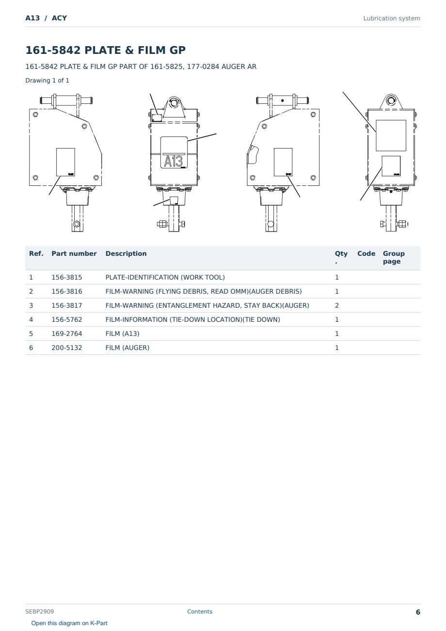 Caterpillar A13 S/N ACY Partsbook SEBP2909 (English) - sample page 6 of 10 Caterpillar A13 S/N ACY Partsbook SEBP2909 (English) - sample page 6 of 10