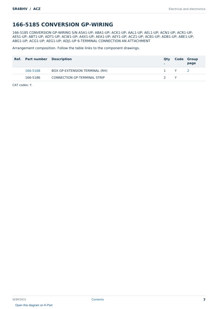 Caterpillar SR4BHV S/N ACZ Partsbook SEBP2931 (English) - sample page 7 of 10 Caterpillar SR4BHV S/N ACZ Partsbook SEBP2931 (English) - sample page 7 of 10