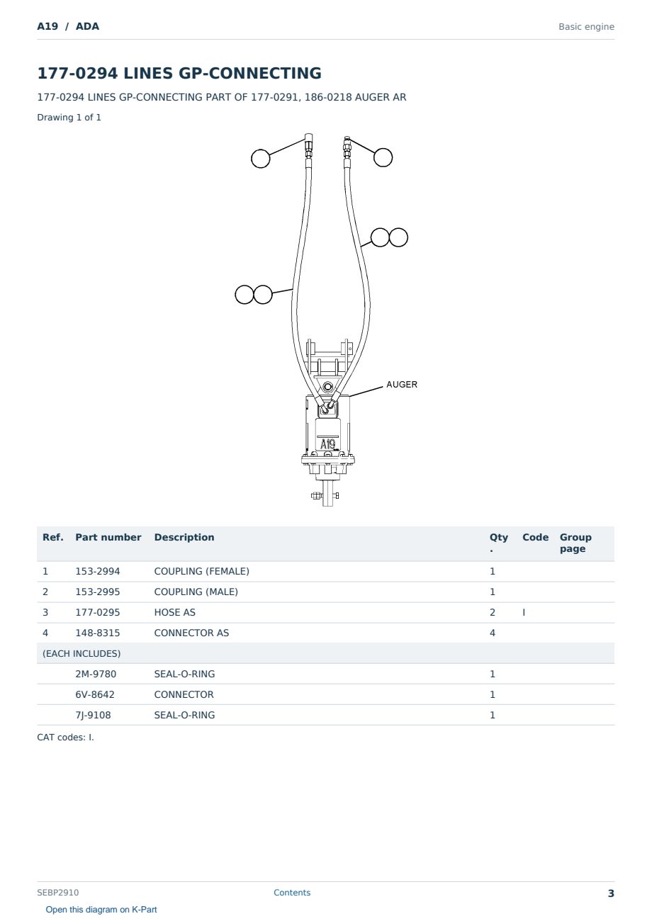 Caterpillar A19 S/N ADA Partsbook SEBP2910 (English) - sample page 3 of 10 Caterpillar A19 S/N ADA Partsbook SEBP2910 (English) - sample page 3 of 10