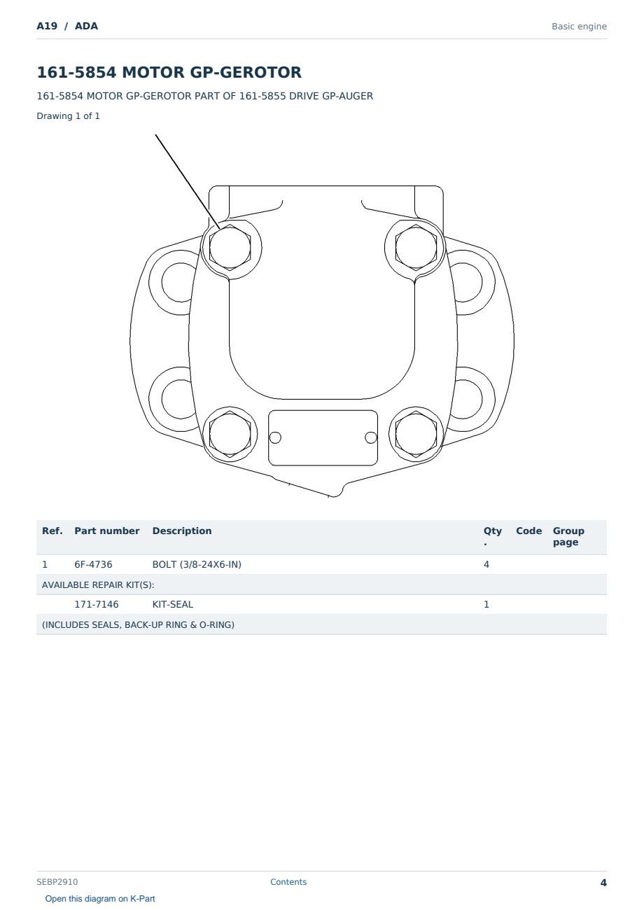 Caterpillar A19 S/N ADA Partsbook SEBP2910 (English) - sample page 4 of 10 Caterpillar A19 S/N ADA Partsbook SEBP2910 (English) - sample page 4 of 10