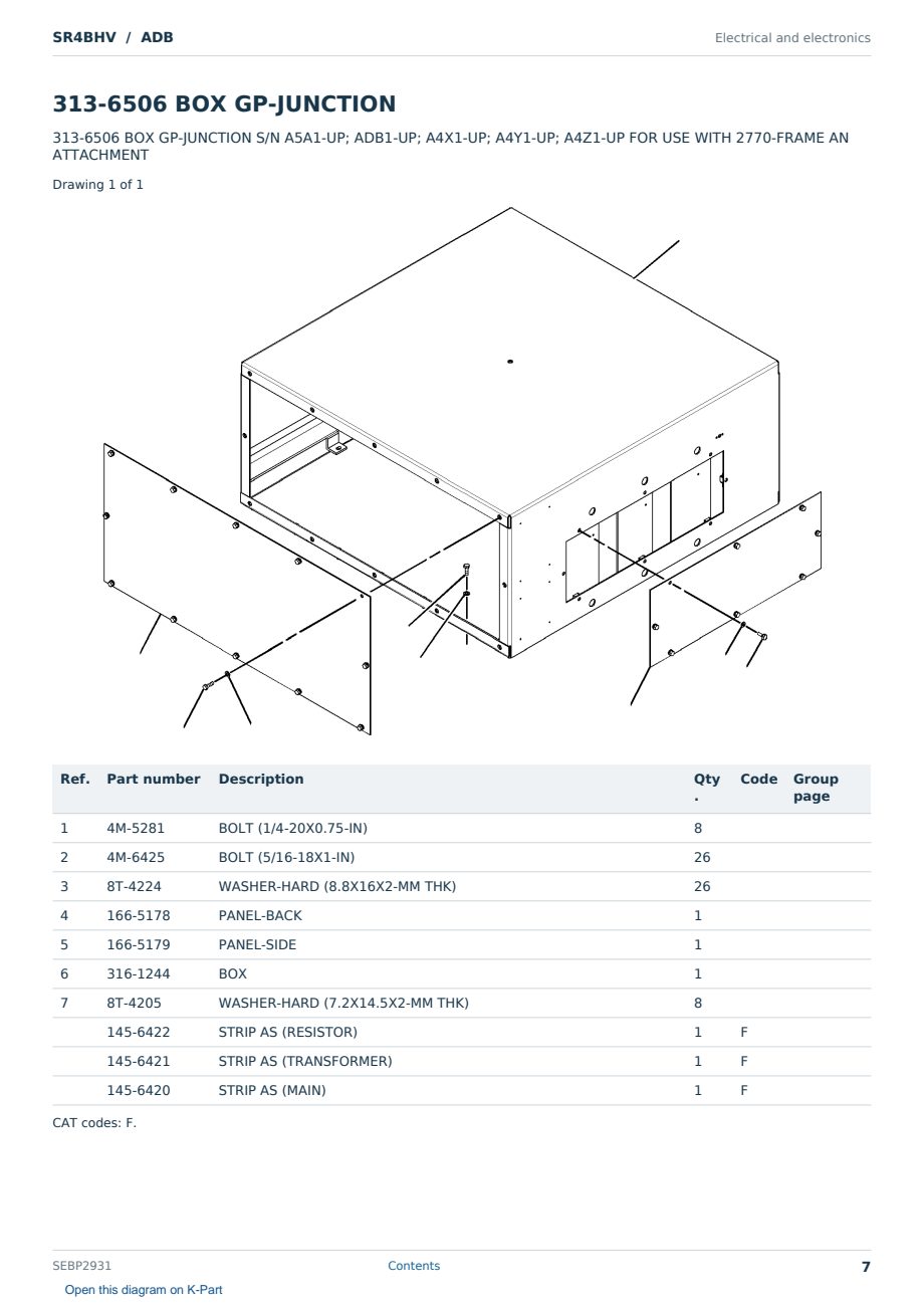 Caterpillar SR4BHV S/N ADB Partsbook SEBP2931 (English) - sample page 7 of 10 Caterpillar SR4BHV S/N ADB Partsbook SEBP2931 (English) - sample page 7 of 10