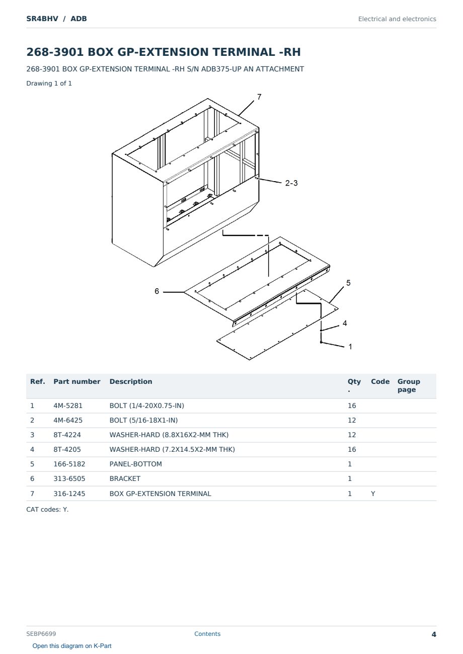 Caterpillar SR4BHV S/N ADB Partsbook SEBP6699 (English) - sample page 4 of 10 Caterpillar SR4BHV S/N ADB Partsbook SEBP6699 (English) - sample page 4 of 10