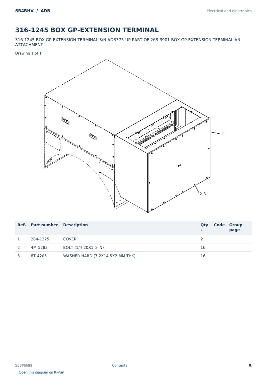 Caterpillar SR4BHV S/N ADB Partsbook SEBP6699 (English) - sample page 5 of 10 Caterpillar SR4BHV S/N ADB Partsbook SEBP6699 (English) - sample page 5 of 10