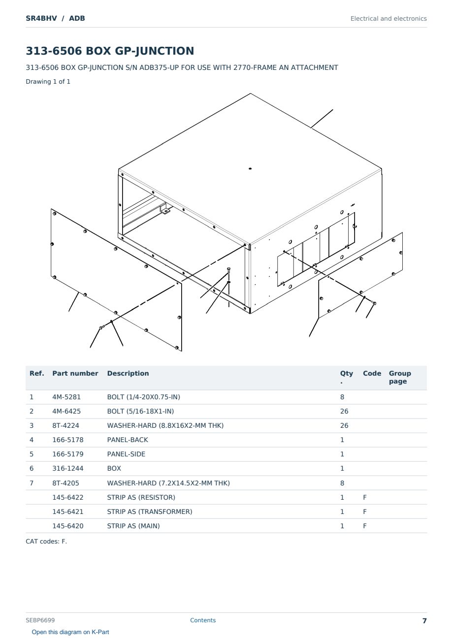 Caterpillar SR4BHV S/N ADB Partsbook SEBP6699 (English) - sample page 7 of 10 Caterpillar SR4BHV S/N ADB Partsbook SEBP6699 (English) - sample page 7 of 10