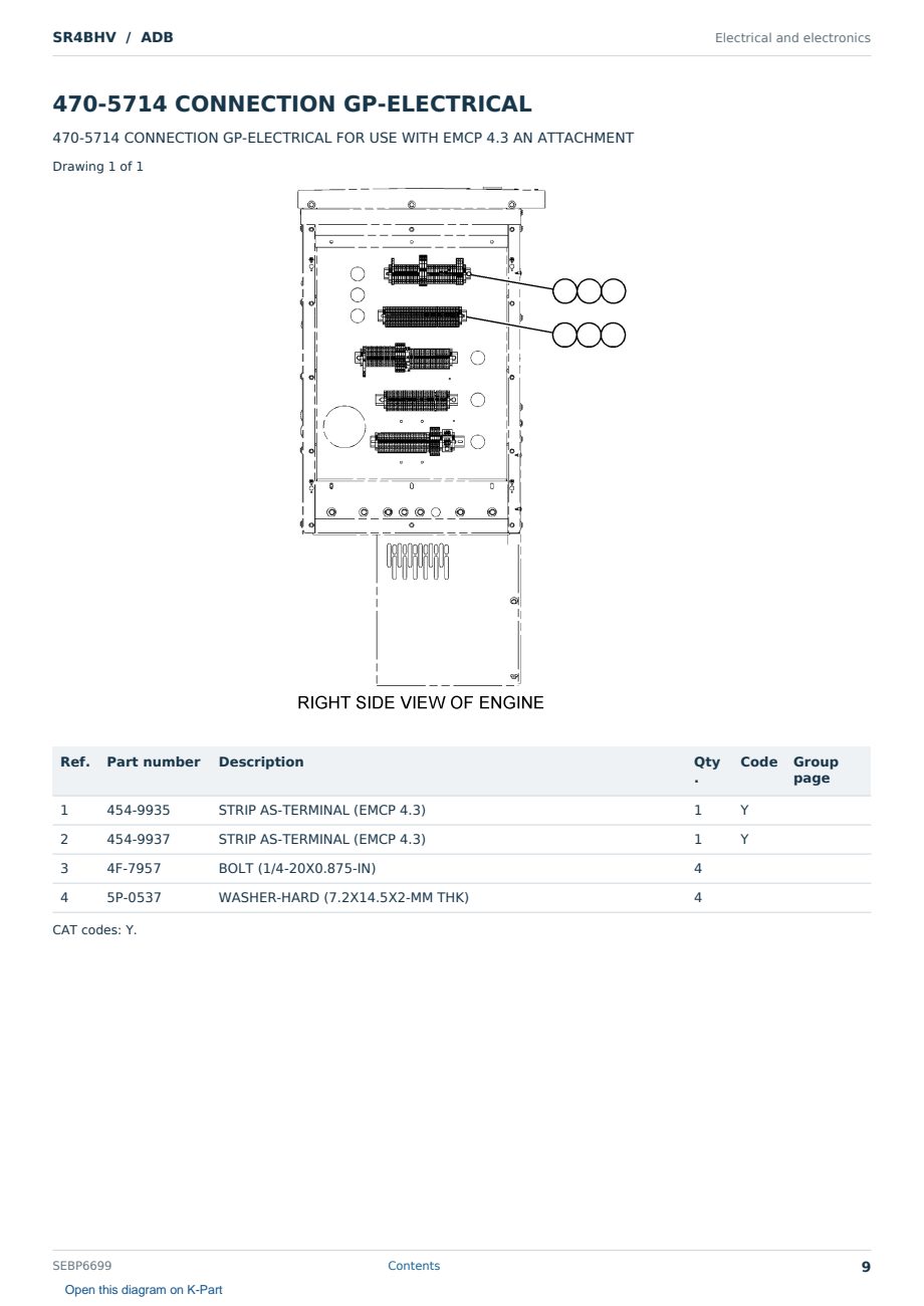 Caterpillar SR4BHV S/N ADB Partsbook SEBP6699 (English) - sample page 9 of 10 Caterpillar SR4BHV S/N ADB Partsbook SEBP6699 (English) - sample page 9 of 10