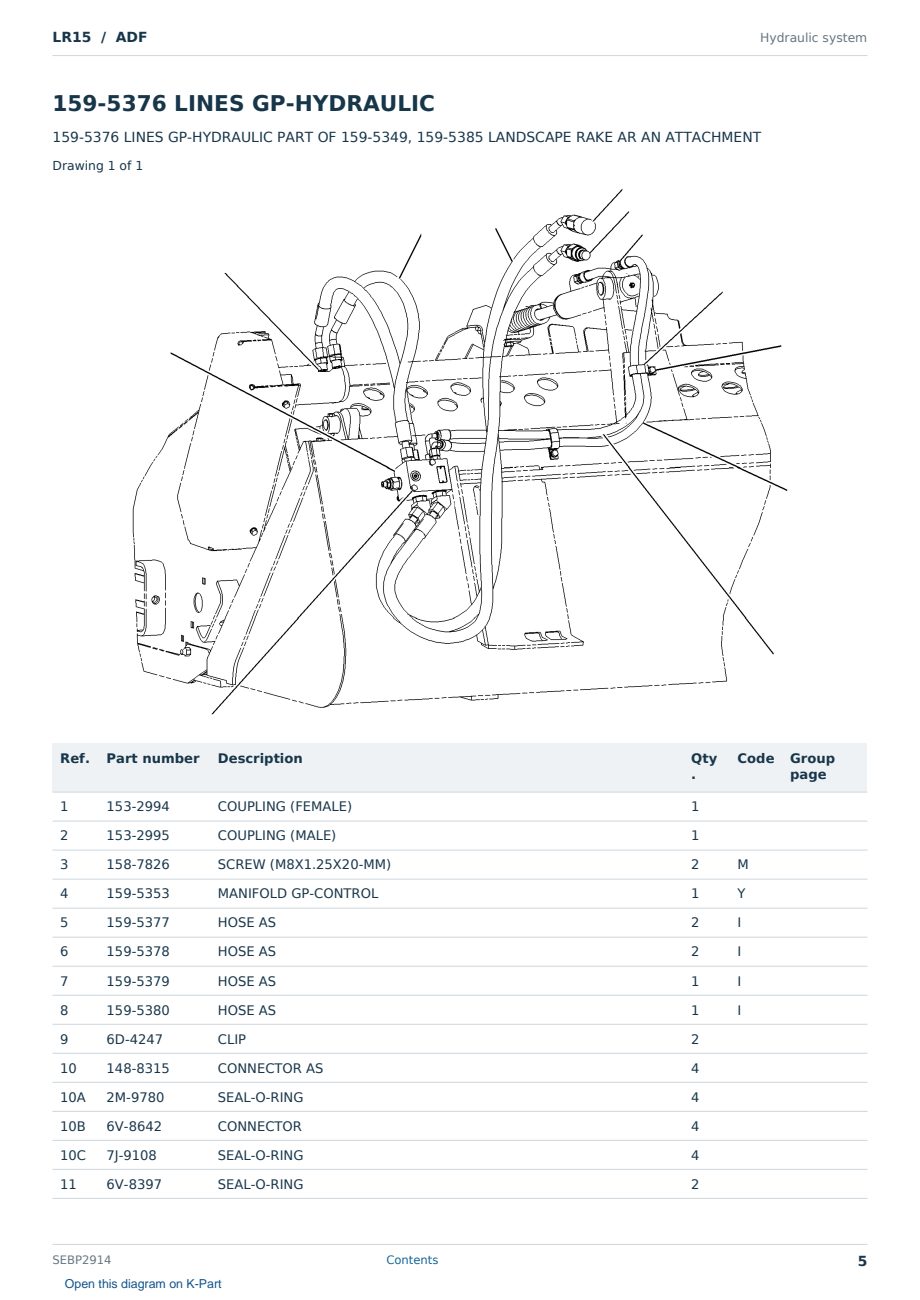 Caterpillar LR15 S/N ADF Partsbook SEBP2914 (English) - sample page 5 of 10 Caterpillar LR15 S/N ADF Partsbook SEBP2914 (English) - sample page 5 of 10