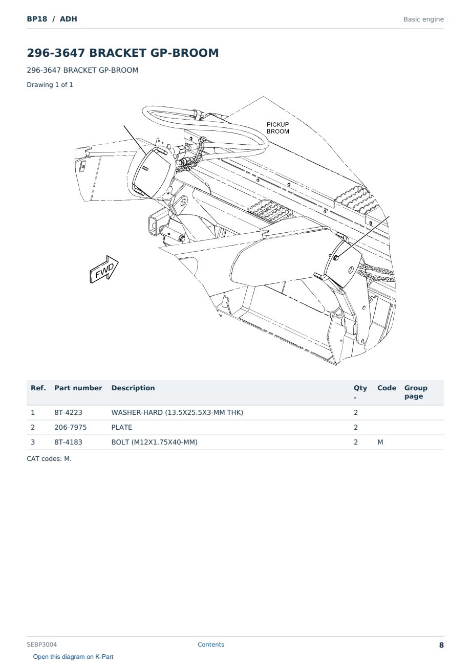 Caterpillar BP18 S/N ADH Partsbook SEBP3004 (English) - sample page 8 of 10 Caterpillar BP18 S/N ADH Partsbook SEBP3004 (English) - sample page 8 of 10