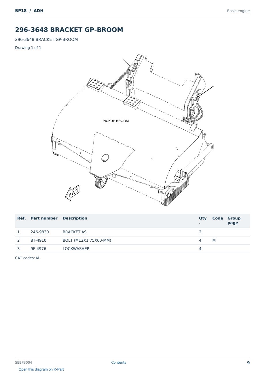 Caterpillar BP18 S/N ADH Partsbook SEBP3004 (English) - sample page 9 of 10 Caterpillar BP18 S/N ADH Partsbook SEBP3004 (English) - sample page 9 of 10
