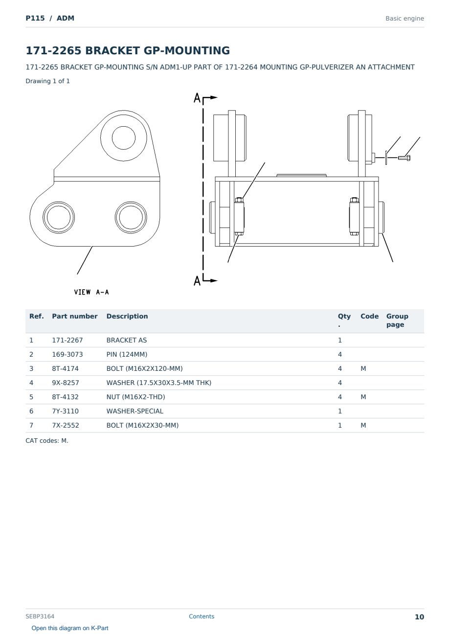 Caterpillar P115 S/N ADM Partsbook SEBP3164 (English) - sample page 10 of 10 Caterpillar P115 S/N ADM Partsbook SEBP3164 (English) - sample page 10 of 10