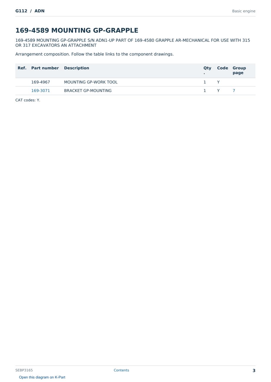 Caterpillar G112 S/N ADN Partsbook SEBP3165 (English) - sample page 3 of 10 Caterpillar G112 S/N ADN Partsbook SEBP3165 (English) - sample page 3 of 10