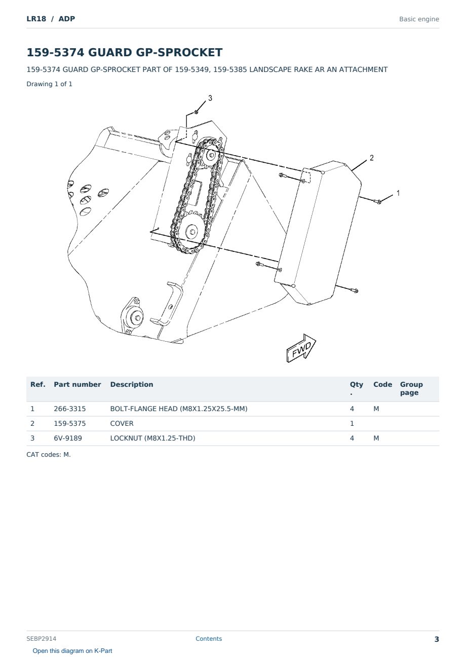 Caterpillar LR18 S/N ADP Partsbook SEBP2914 (English) - sample page 3 of 10 Caterpillar LR18 S/N ADP Partsbook SEBP2914 (English) - sample page 3 of 10